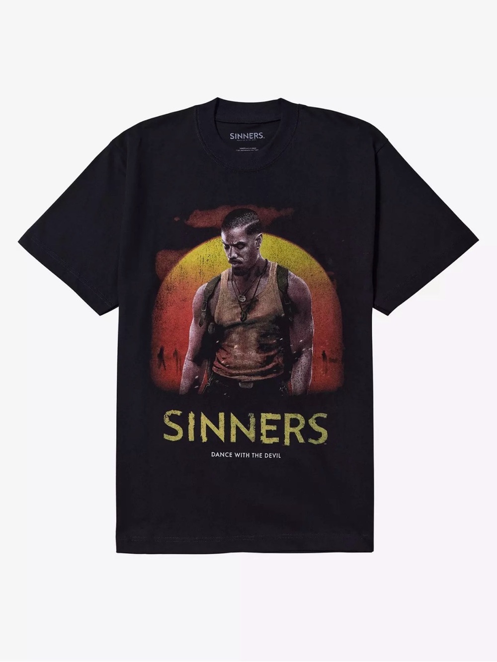 NWT Sinners Michael B Jordan Movie Poster Heavyweight Black T-Shirt Size Small